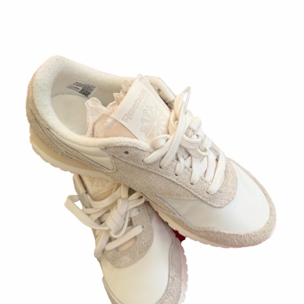 Reebok Women's Lace-Up Sneakers in Off-White and Light Beige